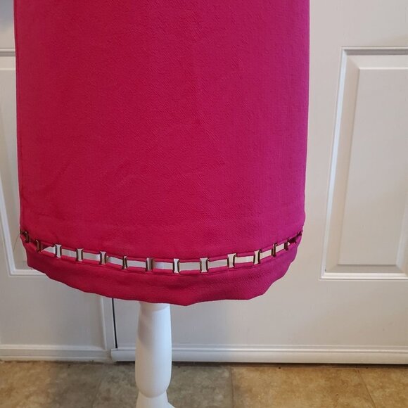Trina Turk Halter Shift Dress Womens Size 2 Magenta Pink Back Zip Metal Detail - Picture 11 of 15
